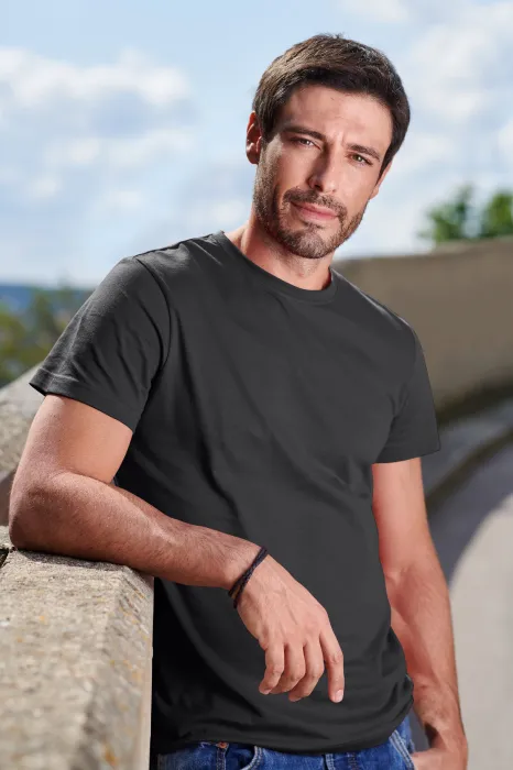 Levné pánské triko jednoduché, ebony gray