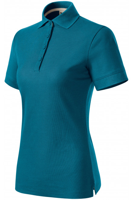 Dámská polokošile z organické bavlny, petrol blue, levná dámská trička