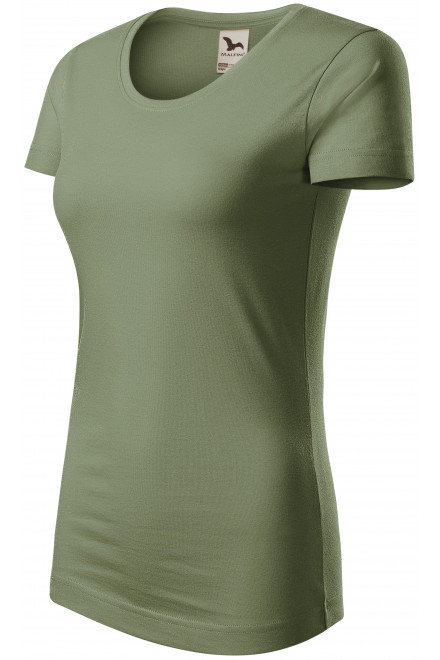 Dámské triko, organická bavlna, khaki, levná zelená trička