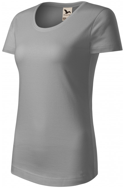 Dámské triko, organická bavlna, starostříbrná, levná trička s krátkými rukávy