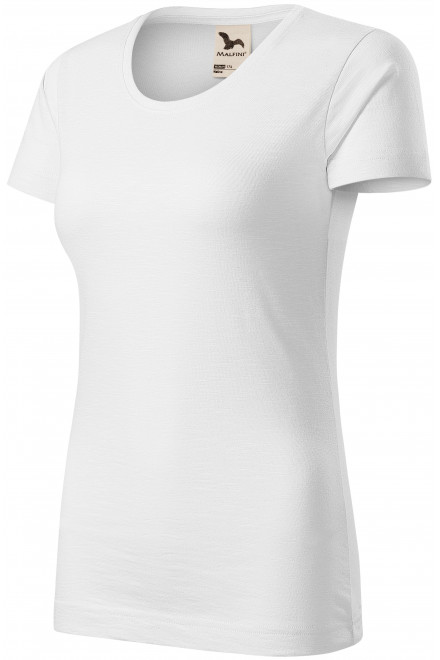Dámské triko, strukturovaná organická bavlna, bílá, levná trička na potisk