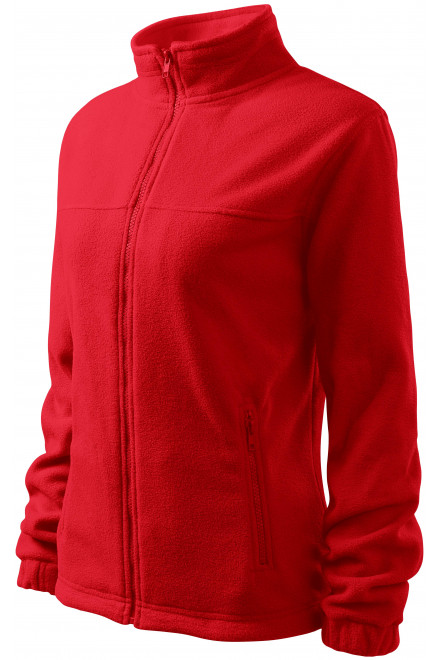 Levná dámská bunda fleecová, červená, levné červené mikiny