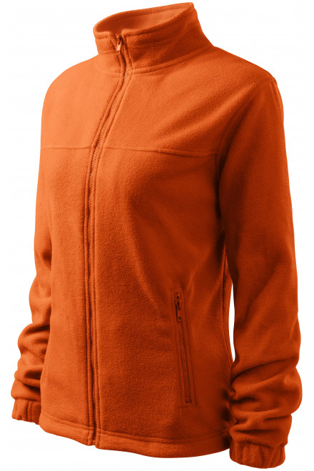 Levná dámská bunda fleecová, oranžová