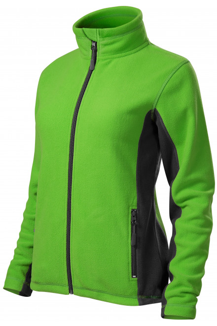 Levná dámská fleecová bunda kontrastní, jablkově zelená, levné dámské bundy