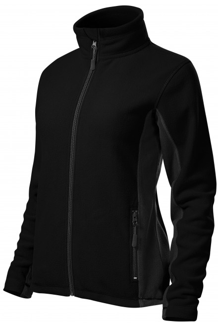 Levná dámská fleecová bunda kontrastní, černá, levné dámské bundy