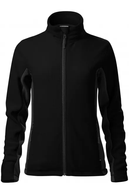 Levná dámská fleecová bunda kontrastní - černá, 2XL
