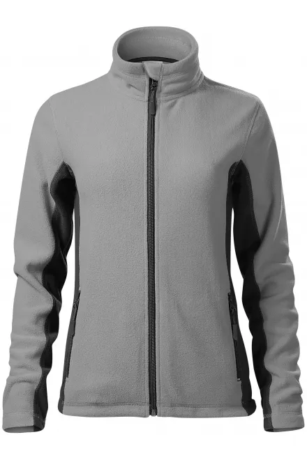 Levná dámská fleecová bunda kontrastní - světle šedá, 2XL