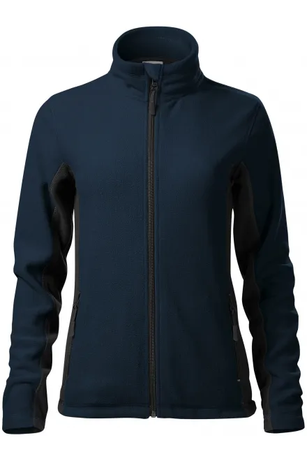 Levná dámská fleecová bunda kontrastní - tmavomodrá, 2XL
