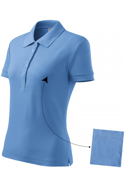 Levná dámská polokošile jednoduchá, nebeská modrá, levná dámská trička