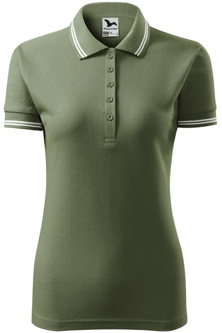 Levná dámská polokošile kontrastní - khaki, M