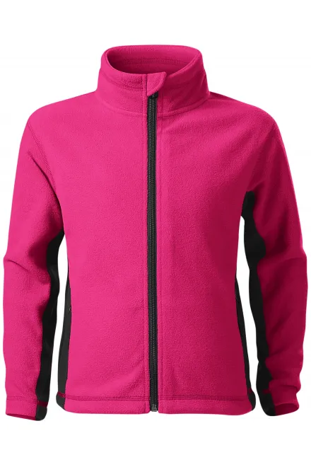 Levná dětská fleecová bunda kontrastní - purpurová, 158 cm / 12 let