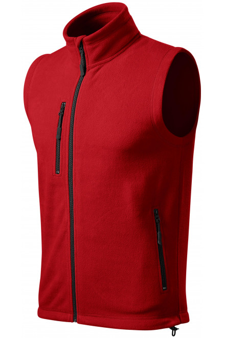 Levná fleecová vesta kontrastní, červená, levné červené mikiny