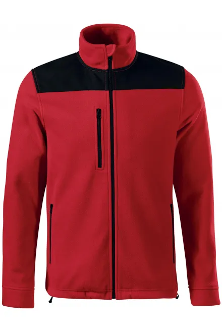 Levná hřejivá unisex fleecová bunda - červená, M