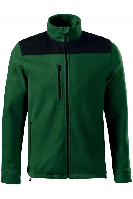 Levná hřejivá unisex fleecová bunda - láhvovězelená, M