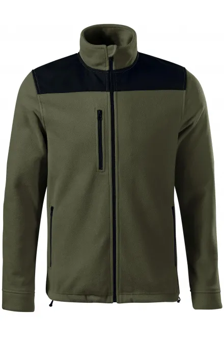 Levná hřejivá unisex fleecová bunda - military, M