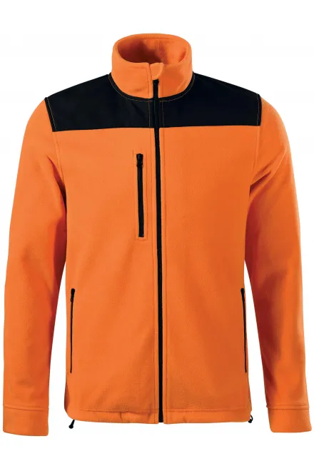 Levná hřejivá unisex fleecová bunda - oranžová, M