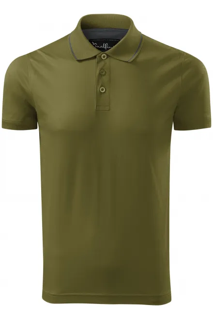 Levná pánská elegantní polokošile mercerovaná - avokádová, M