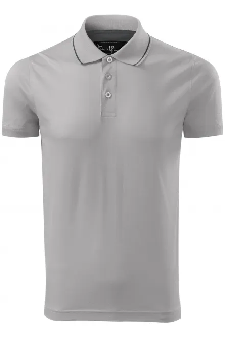 Levná pánská elegantní polokošile mercerovaná - stříbrná šedá, M