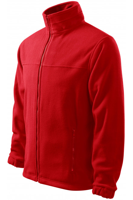 Levná pánska fleecová bunda, červená