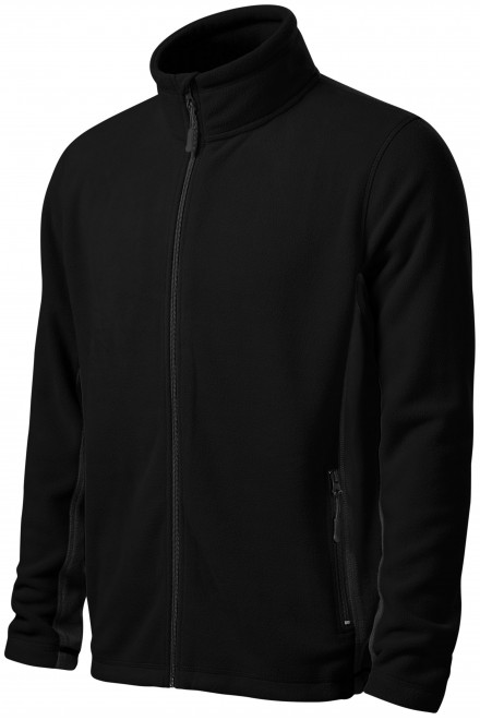 Levná pánská fleecová bunda kontrastní, černá, levné pánské mikiny