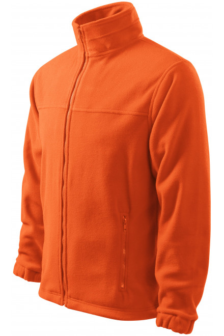 Levná pánska fleecová bunda, oranžová