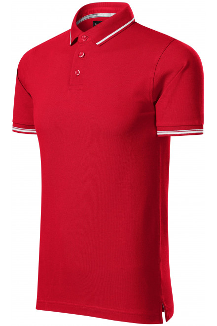 Levná pánská kontrastní polokošile, formula red, levná jednobarevná trička