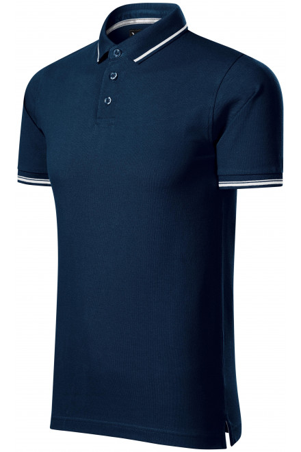 Levná pánská kontrastní polokošile, tmavomodrá, levná modrá trička