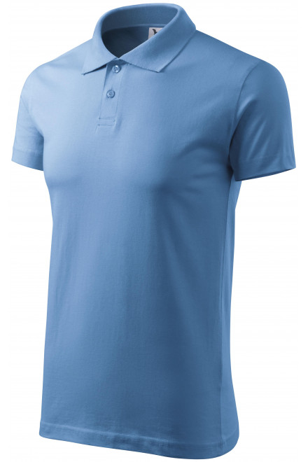 Levná pánská polokošile jednoduchá, nebeská modrá, levná bavlněná trička