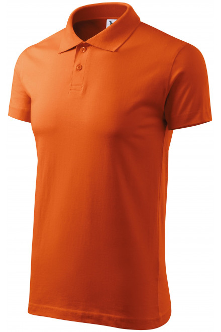 Levná pánská polokošile jednoduchá, oranžová, levná bavlněná trička