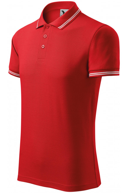 Levná pánská polokošile kontrastní, červená, levná jednobarevná trička