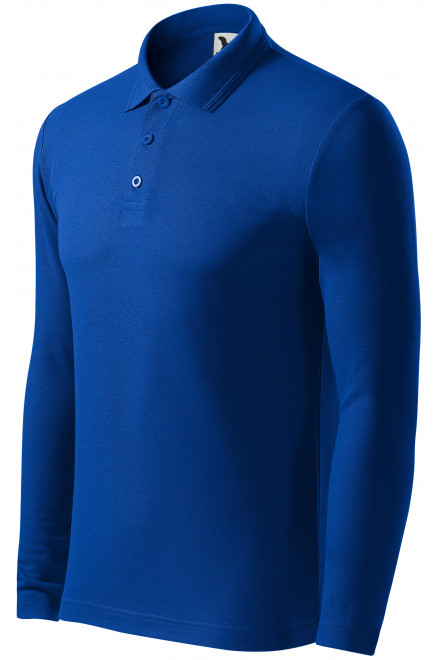 Levná pánská polokošile s dlouhým rukávem hrubší, kráľovská modrá, levná trička