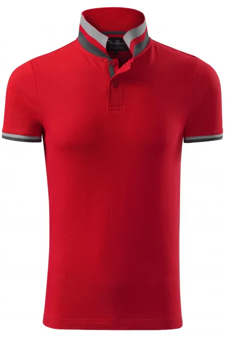 Levná pánská polokošile s límcem nahoru - formula red, XL