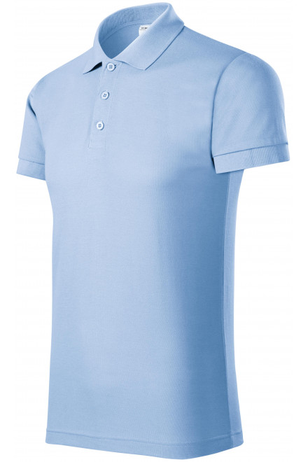 Levná pohodlná pánská polokošile, nebeská modrá, levná jednobarevná trička