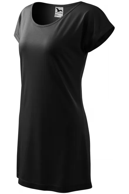 Levné dámské splývavé tričko/šaty, černá