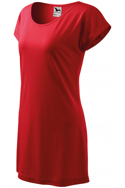 Levné dámské splývavé tričko/šaty, červená