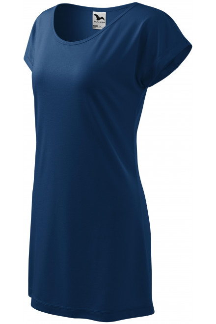 Levné dámské splývavé tričko/šaty, půlnoční modrá