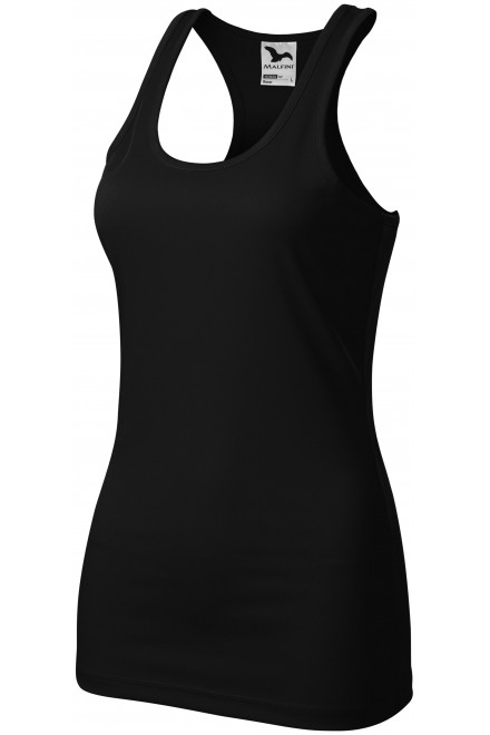 Levné dámské sportovní tílko, černá, levná jednobarevná trička