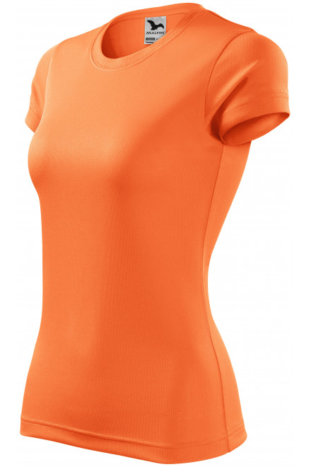 Levné dámské sportovní tričko, neonová mandarinková, levná dámská trička