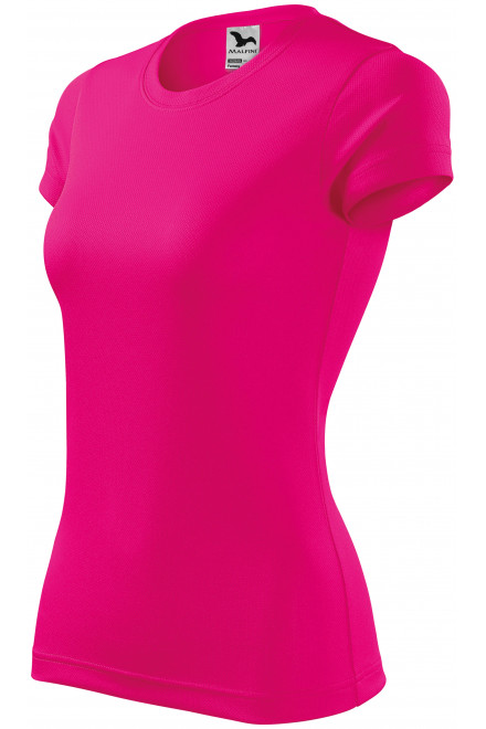 Levné dámské sportovní tričko, neonová růžová, levná sportovní trička