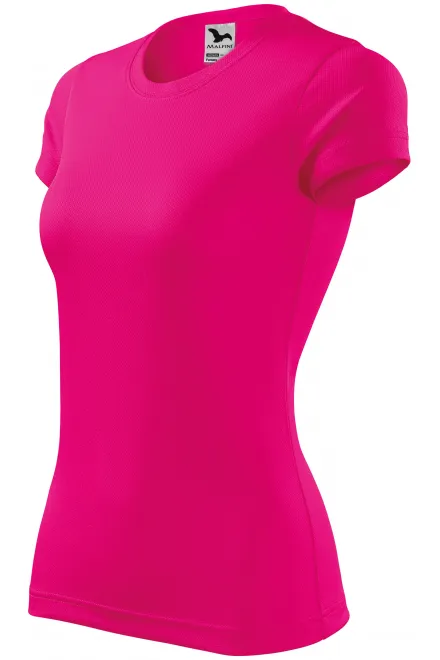 Levné dámské sportovní tričko, neonová růžová