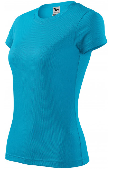 Levné dámské sportovní tričko, tyrkysová, levná modrá trička