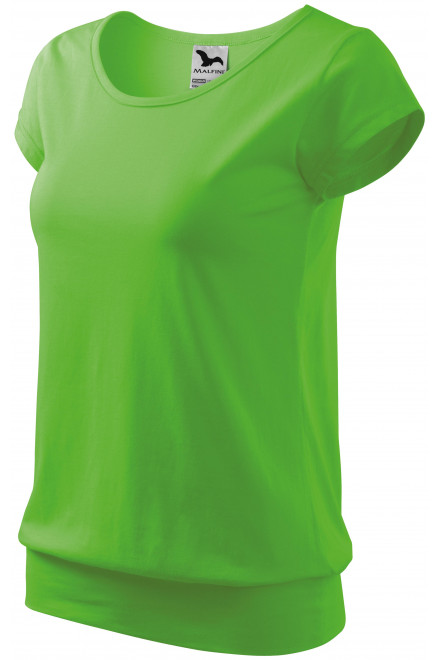 Levné dámské trendové tričko, jablkově zelená, levná bavlněná trička