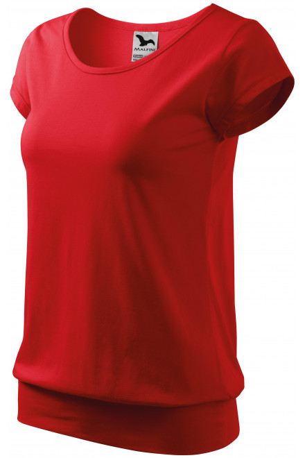 Levné dámské trendové tričko, červená, levná dámská trička