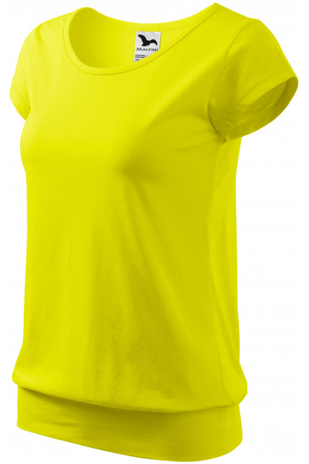 Levné dámské trendové tričko, citrónová, levná bavlněná trička