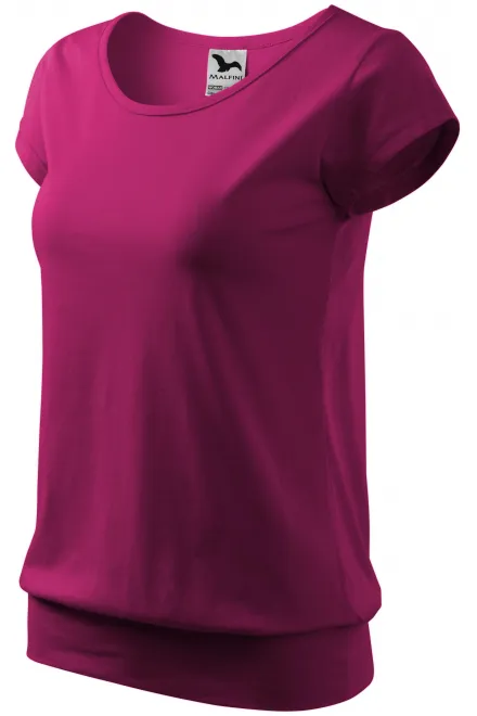 Levné dámské trendové tričko, fuchsia red