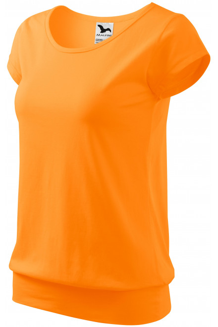 Levné dámské trendové tričko, mandarinková oranžová, levná dámská trička