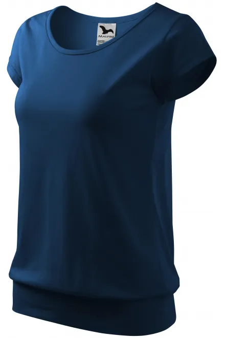 Levné dámské trendové tričko, půlnoční modrá