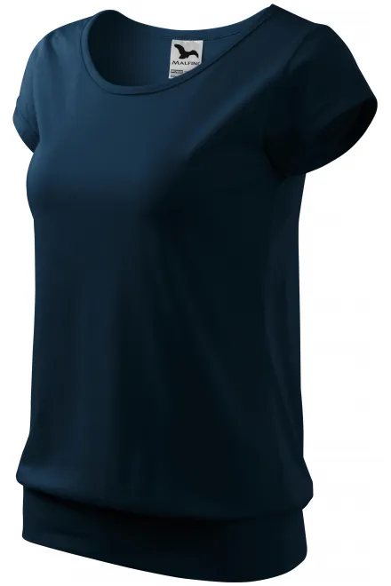 Levné dámské trendové tričko, tmavomodrá
