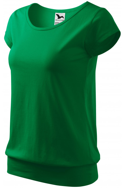 Levné dámské trendové tričko, trávově zelená, levná trička s krátkými rukávy