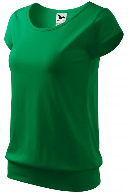 Levné dámské trendové tričko, trávově zelená